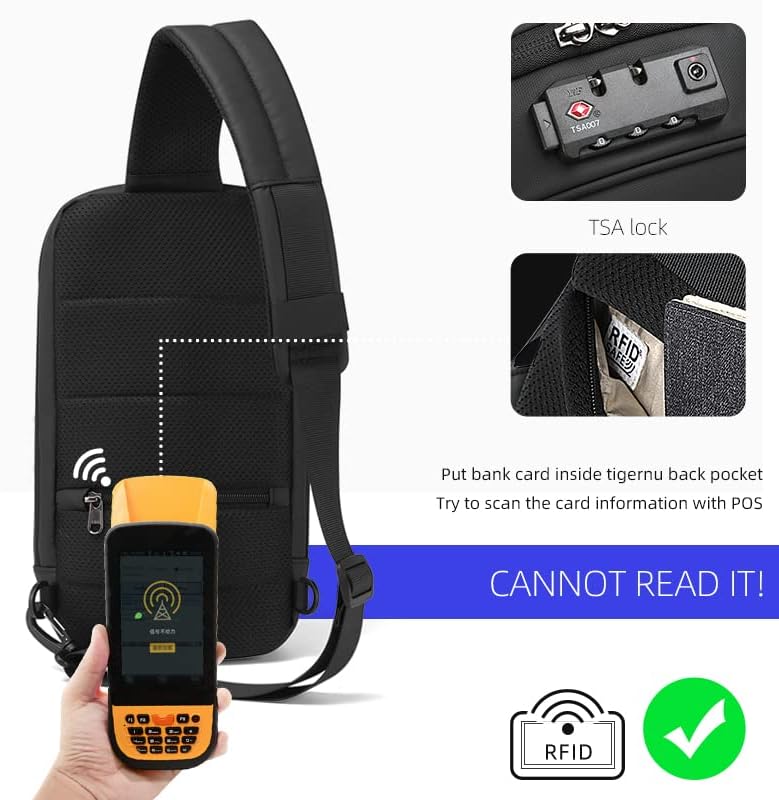 Miniatura 2 de Mochila antirrobo, mochila pequeña con bloqueo RFID, resistente al agua, con puerto USB