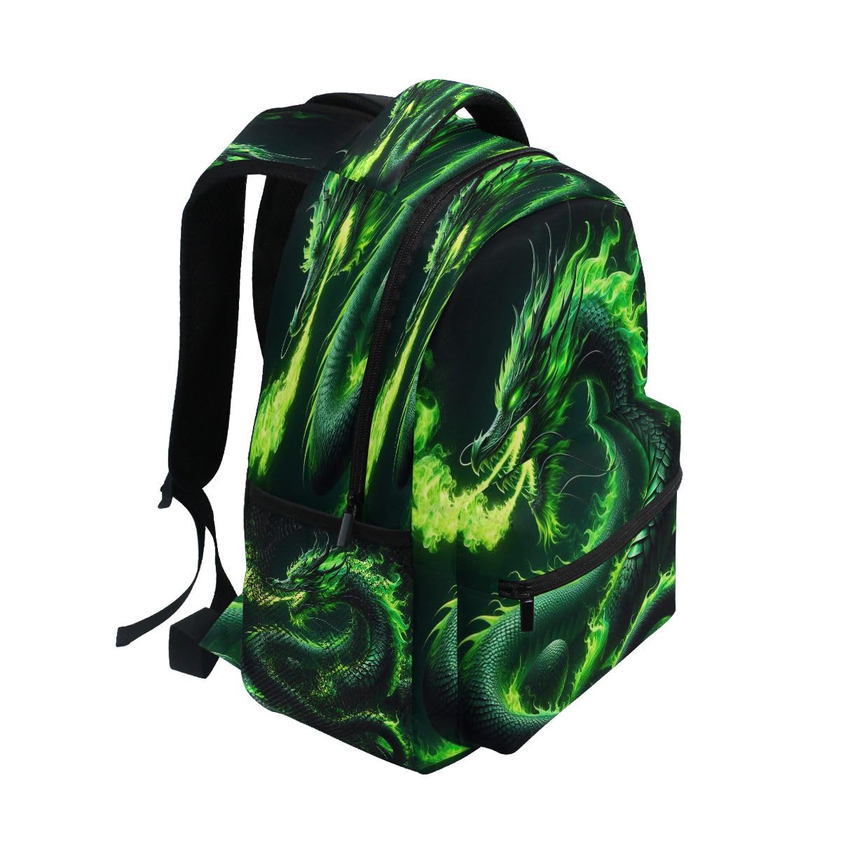 Green Fire Dragon Kids Backpack for Boys Girls Backpacks Student Backpack Big For Elementary School Shoulder Bag Bookbag