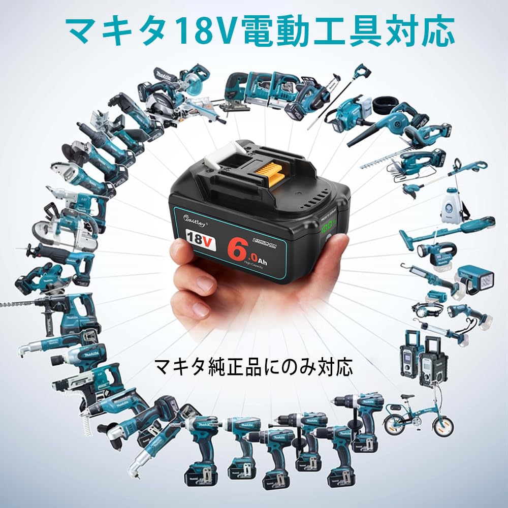 Amazon.co.jp: zingelyウェイトレーWaitley互換マキタ18vバッテリー2