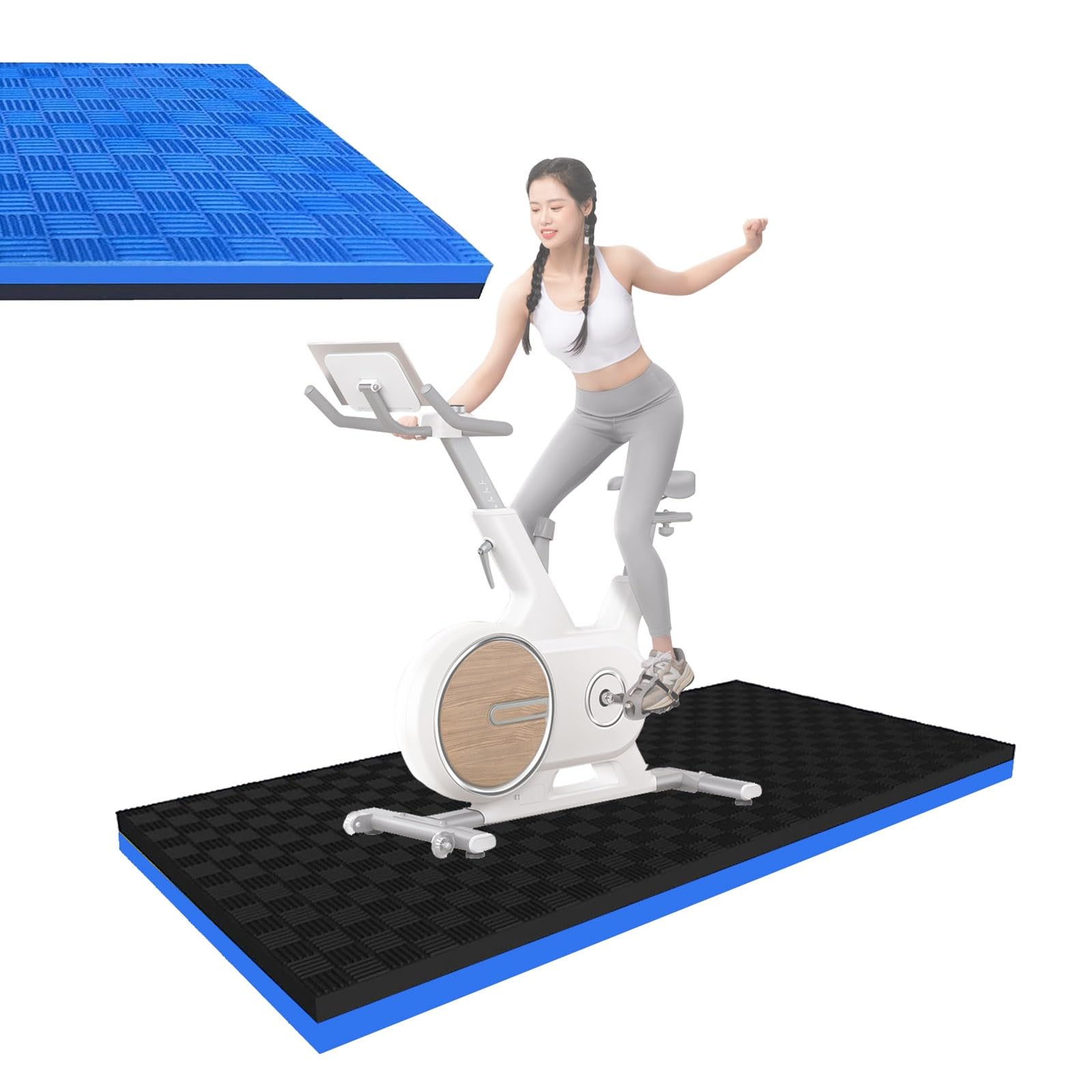 WORDFUN Tappetini Attrezzi Fitness Casa, Tappetino Antivibrazione Insonorizzante, Tappetino per Tapis Roulant, Tappetino Resistente Ad Alta Densità, Tappetini per Cyclette, Tappetini per Yoga