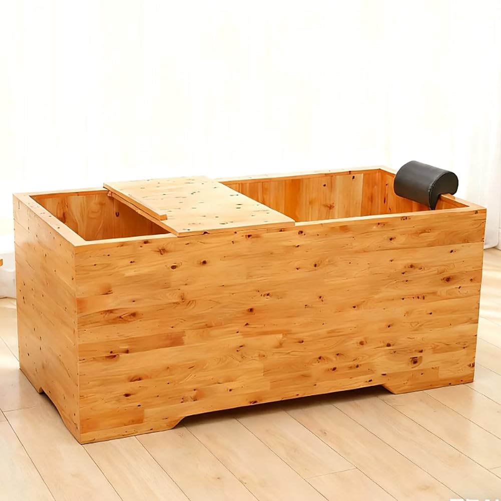 木製風呂（浴槽）水風呂　無垢材　260319-1 Amazon | PA-DABAOO 和風檜風呂、大人用木製浴槽（内部スツール、棚