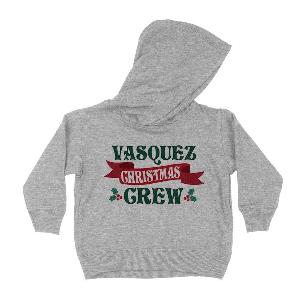 Vasquez Christmas Crew Family Kids Hoodie Sweatshirt Toddler 2T Heather Grey