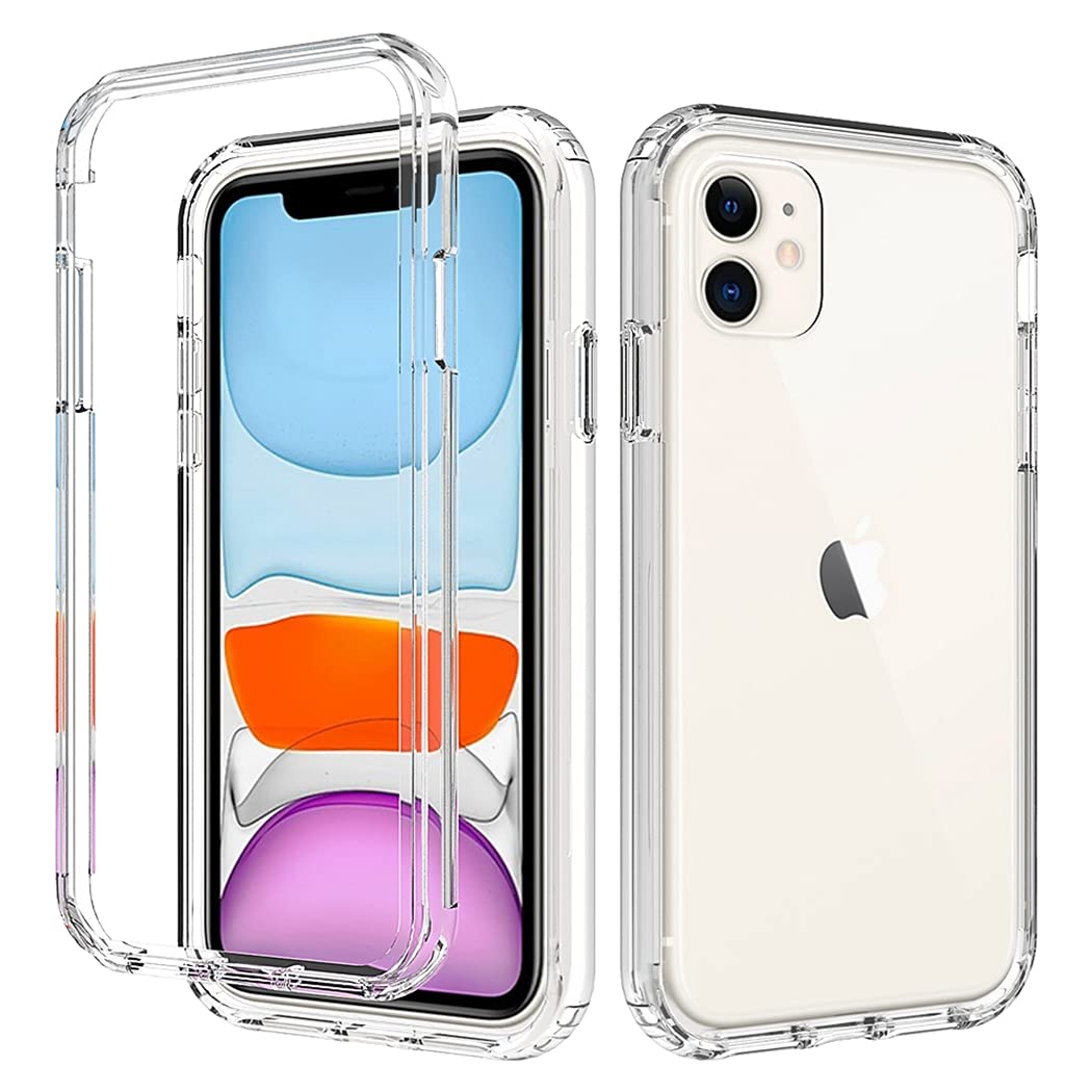 Vavies Compatible with iPhone 11 6.1 inch (2019) Case, iPhone 11 Phone Case for Girls Women, Full Body Shockproof Clear Soft Flexible TPU Protective