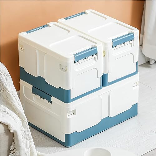 Amoretti Sonnet Contenedores de almacenamiento de plástico plegables duraderos y resistentes de 15 cuartos con tapas, para organización de oficina,