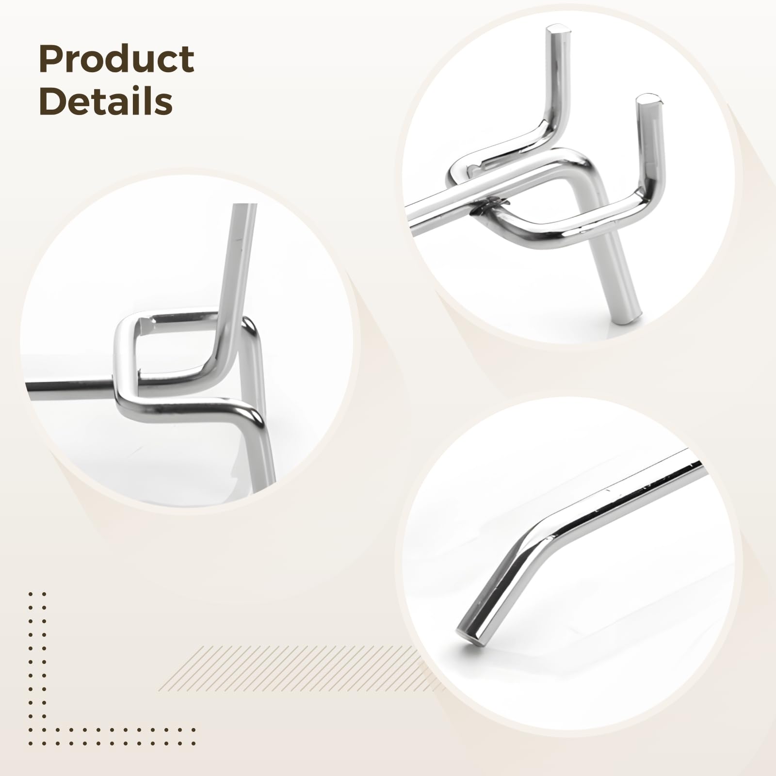 YOFAPA 80 Pcs Pegboard Hooks for Heavy Duty Hanging Triangular 10 cm Metal Hooks for Garage Workshop, Display Boards, Strong - Image 3