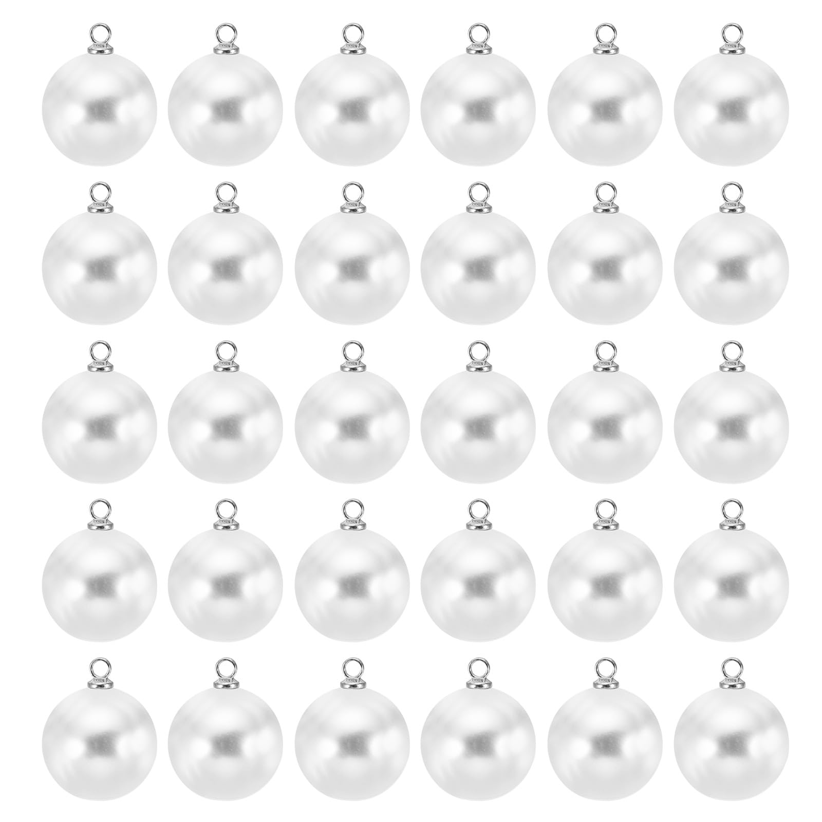 PATIKIL 14mm Pearl Charm, 100pcs Pearl Beads Faux Pearl Pendant Charm Beautiful DIY for Making s s Wedding Crafts Silvery White