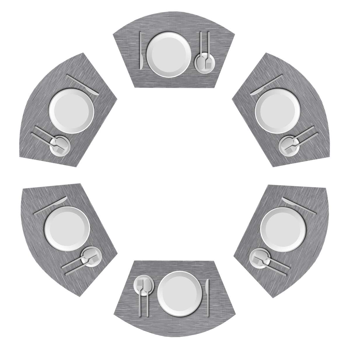 GoTCele Round Table Placemats Wedge Placemats Set of 6 Indoor Outdoor