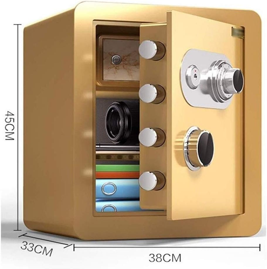 Deposit Box Cabinet Mechanical Password Safety Box, Household 45cm Large Invisible Safe All Steel Box Embedded in The Money Storage Box Strongbox Safety Box (Color : Black)