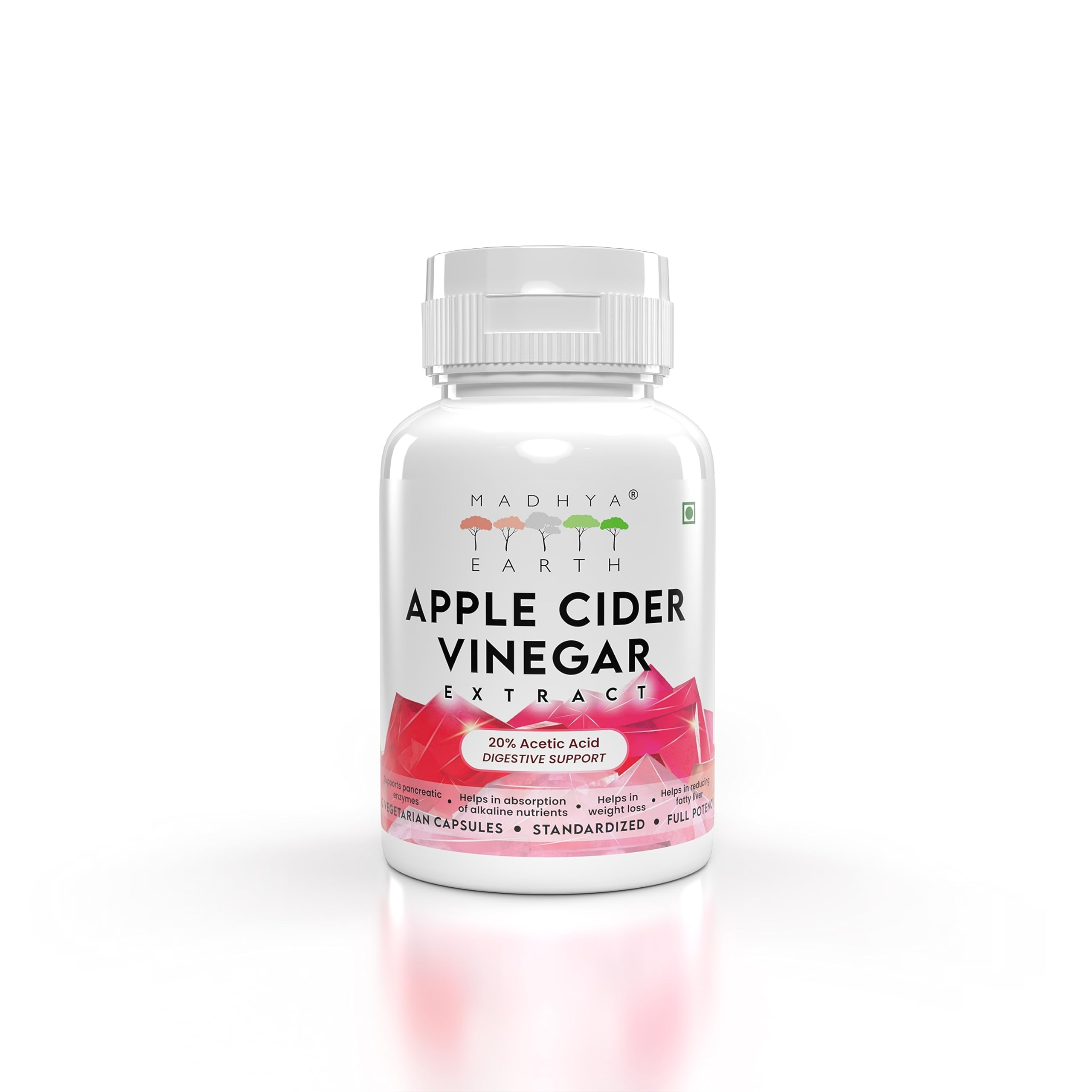 Apple cider Vinegar Extract 60 Veg. Capsules | 20% Acetic Acid| Gut Cleanse | Healthy Digestion | Metabolism Booster | 650 mg | 100% Pure Extract | Ayurvedic |-image-13