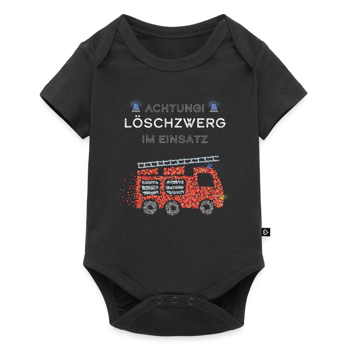 Spreadshirt Löschzwerg Feuerwehr Feuerwehrauto Kurzarm Tages Baby Body