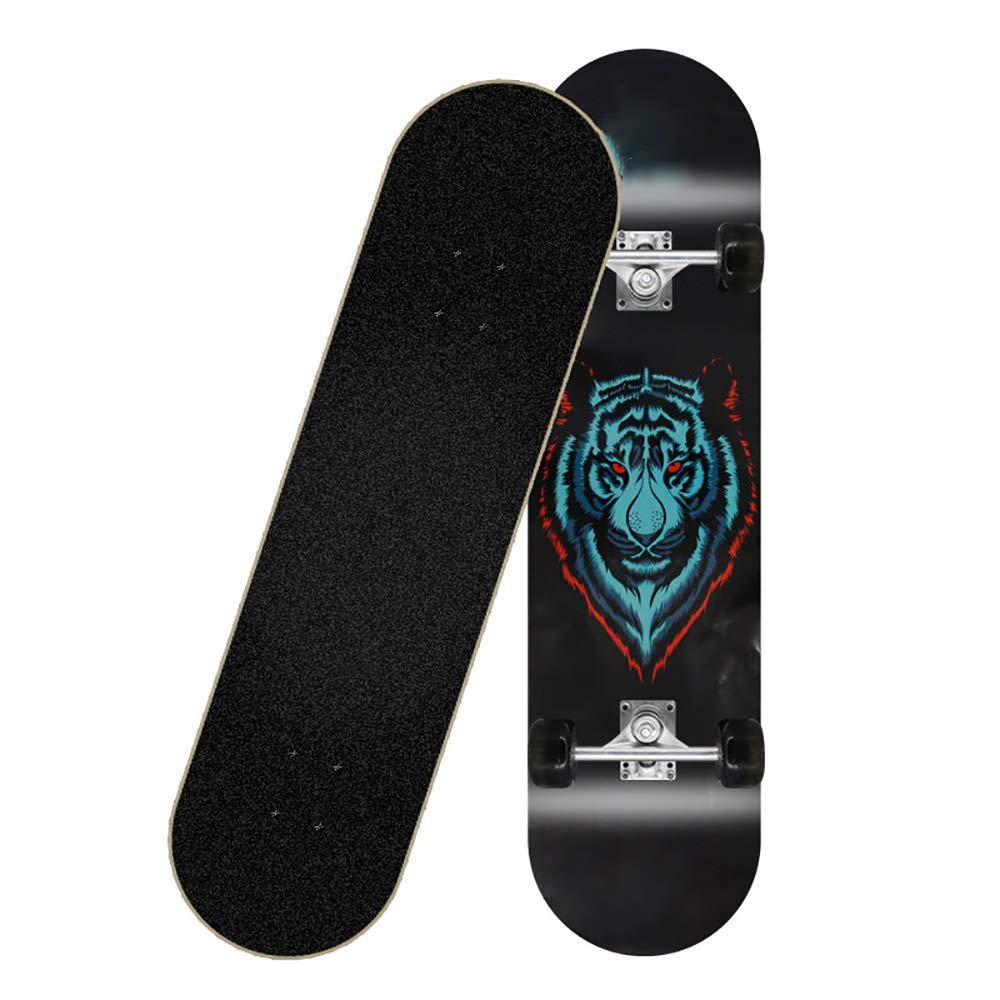 Skateboar, Hartes Ahorn-Deck Cruiser Skateboard 31 X 8 Zoll, Hochelastisches PU-Rad+Hochgeschwindigkeits-Chromlager, FüR AnfäNger Und Profis