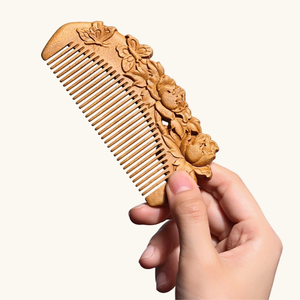 Pettine da Barbiere Pettine for Barba da Uomo retrò Pettine for Capelli Corti in Legno massello Pettine for Styling Domestico Pettine da Viaggio Portatile Pettine per Capelli da Viaggio