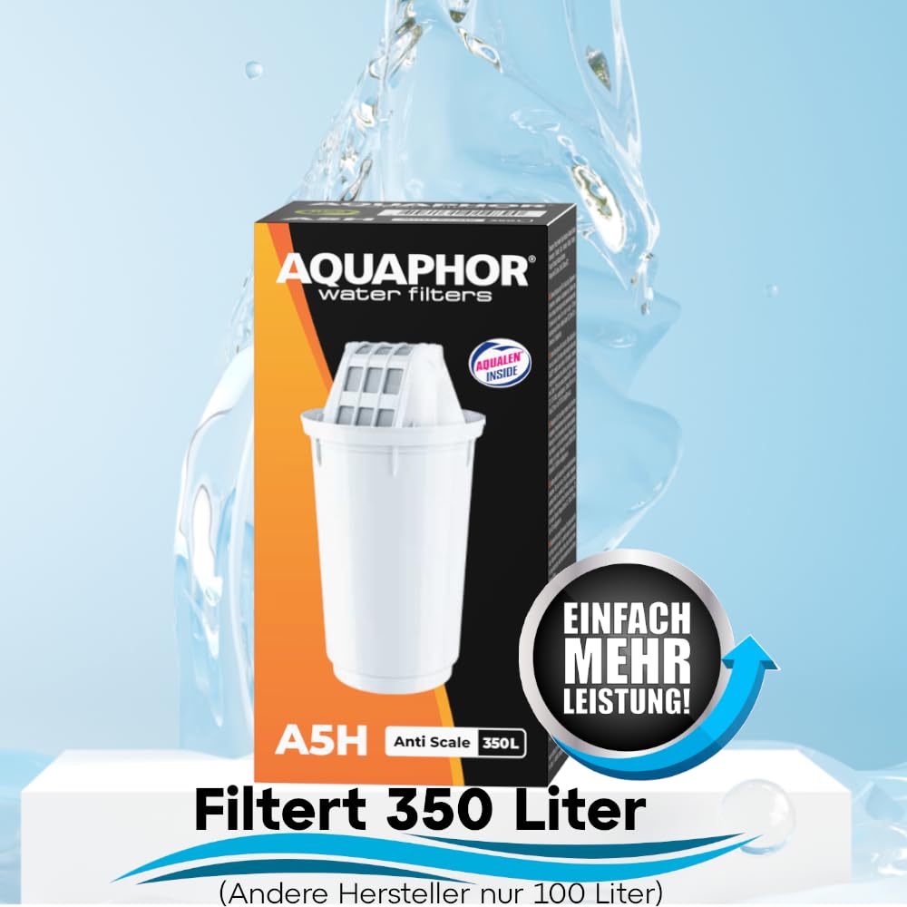 AQUAPHOR A5H Aqualen Wasserfilter-Kartusche Ersatzwasserfilter Ersatzfilter Kartusche 12 Stück für hartes - kalkhaltiges Leitungswasser passend für Provence, Prestige, Atlant, Arctic und Smile