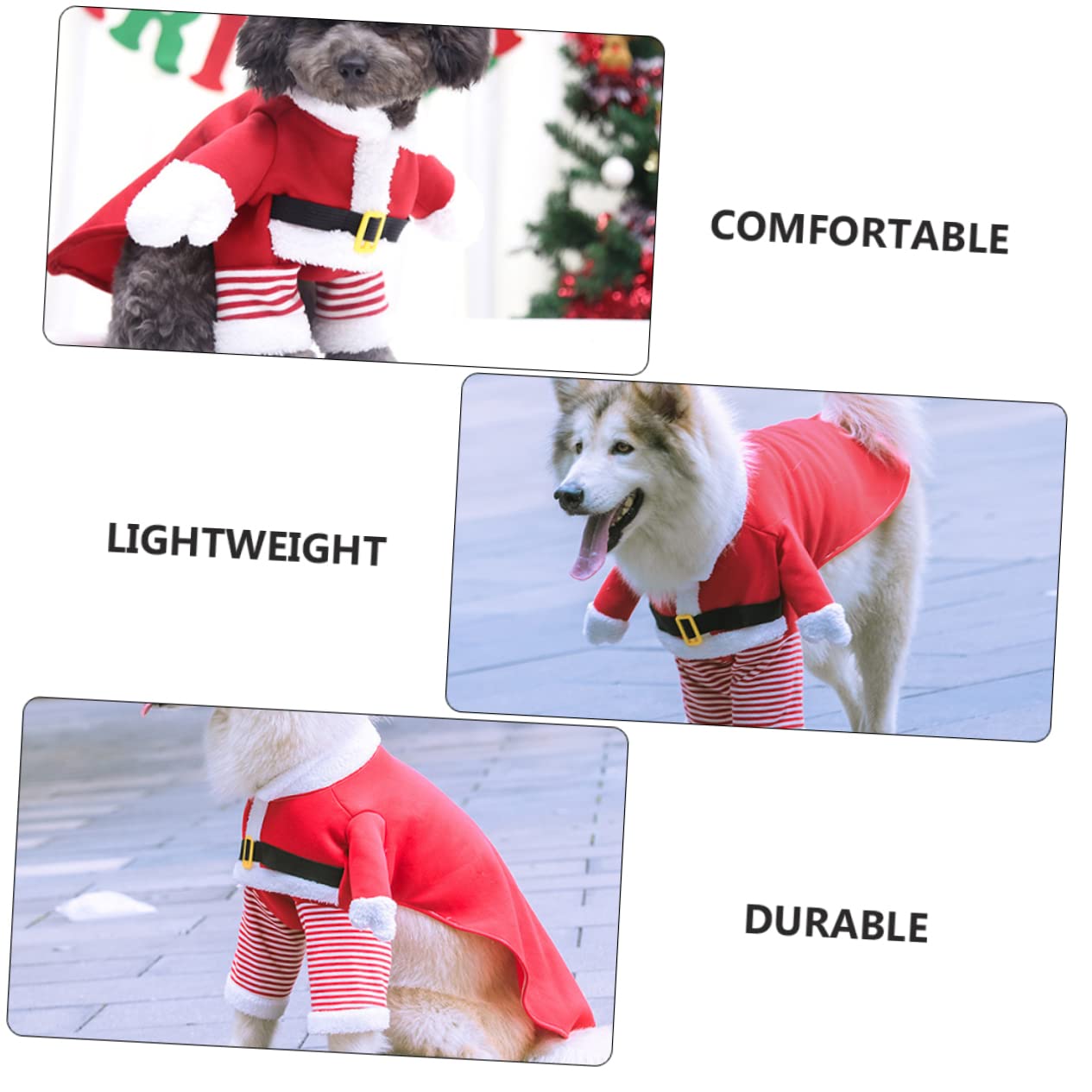 INOOMP 3juegos Traje De Navidad para Mascotas Ropa De Disfraz para Perros y Gatos y Cómoda para Fiestas y Celebraciones De Invierno