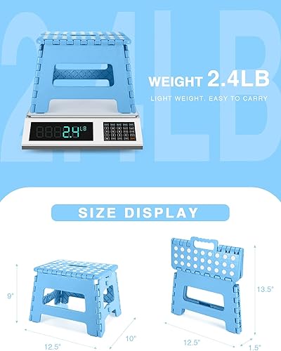 Miniatura 7 de Dyforce Taburete plegable antideslizante  Taburete plegable resistente de 9 pulgadas de altura para niños, taburete pequeño para campamento, color