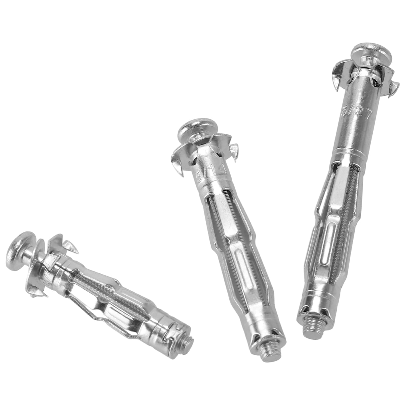 Kit de 61 chevilles placo métalliques avec pince - Chevilles Molly M5 pour fixation murale creuse - 3 tailles (37/52/65 mm) - Support jusqu'à 30kg