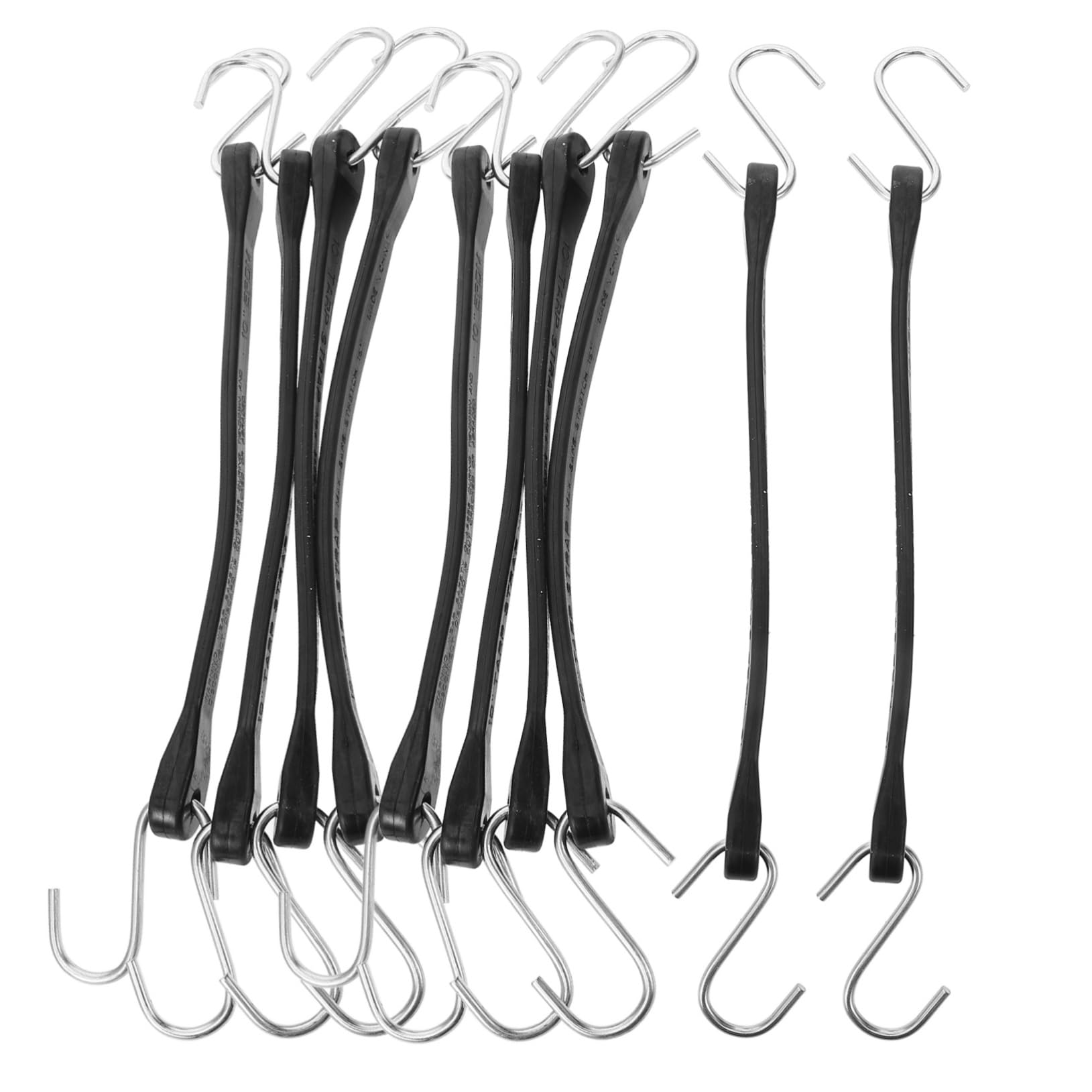 Correas de Equipaje de Viaje de Goma Negras 10 Piezas