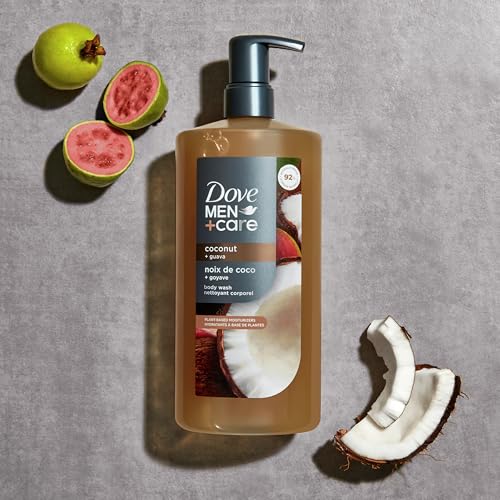 DOVE MEN Moisturizing Body Wash for Men, Coconut + Guava, 26 oz | Plant-Based Cleansers, Sulfate, Paraben and Dye Free, Strengthens the Skin Barrier, Tropical Coconut and Guava Scent - image 4