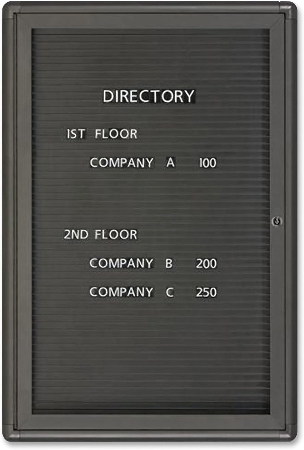 Quartet enclosed magnetic directory, one door, 24 x 36, graphite aluminum frame