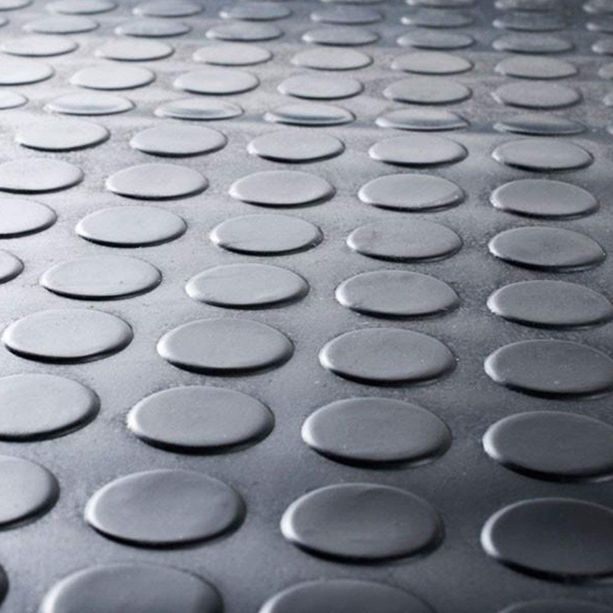 Floordirekt Flachnoppen Gummiläufer | Bodenmatte Schutzmatte Noppenmatte | Ideal für industrielle Nutzung | Witterungsbeständig & rutschfest | Stärke: 3 mm (150 x 150 cm, Schwarz)