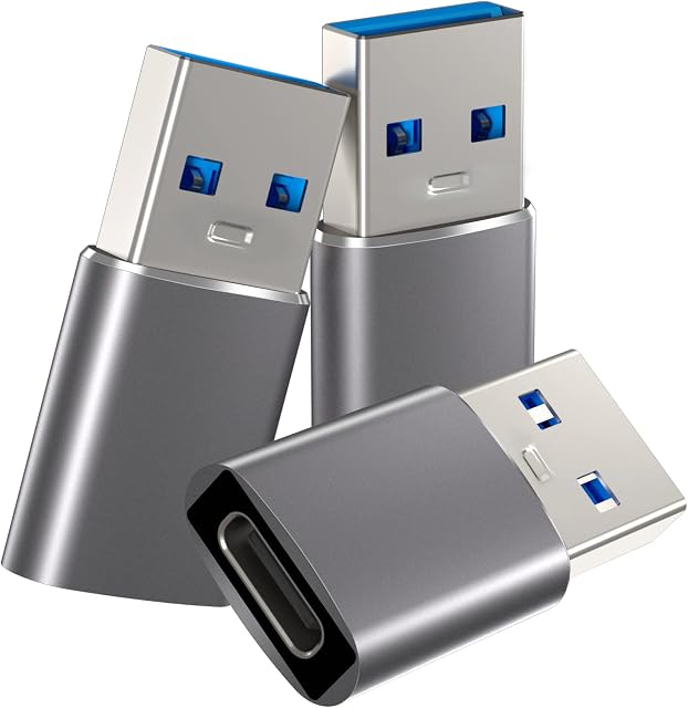 Orangeck USB C Female to USB Male Adapter 3 Pack, Type C to USB A Converter [10Gbps], Type C Power Charging Converter Compatible for iPhone 13 12 Pro Max iPad Air 6 Samsung Galaxy S22 S21 S10
