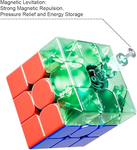 Miniatura 2 de Moyu Weilong WRM V9 2023 Maglev 3x3 Cubo magnético de velocidad, cubo de velocidad sin calcomanías, rompecabezas de cubo mágico Moyu Weilong MagLev