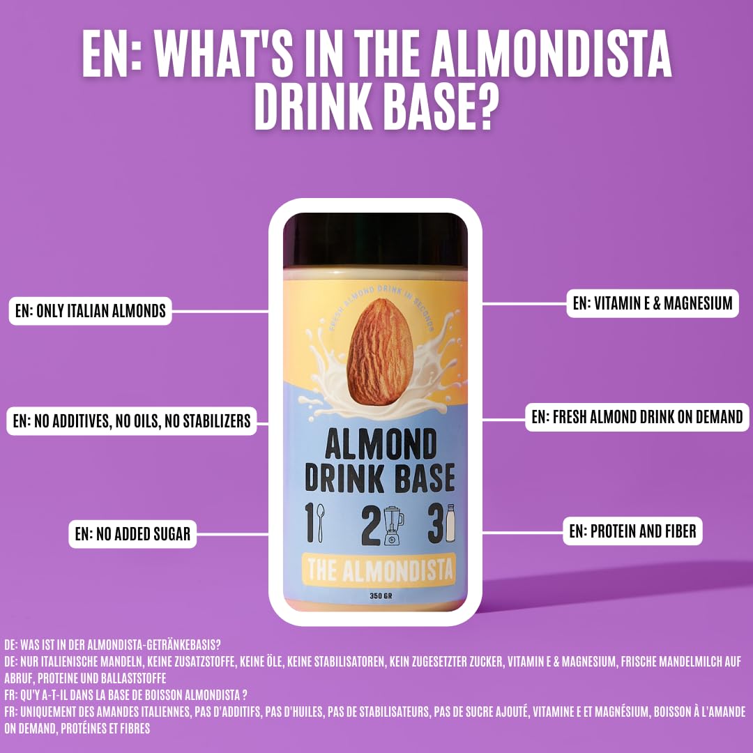 Bebida de almendras sin azúcar, leche de almendras concentrada, sin lactosa, vegana, hasta 7 litros de leche de almendras, ceto perfecto para café y también para batidos, cereales, helados y productos