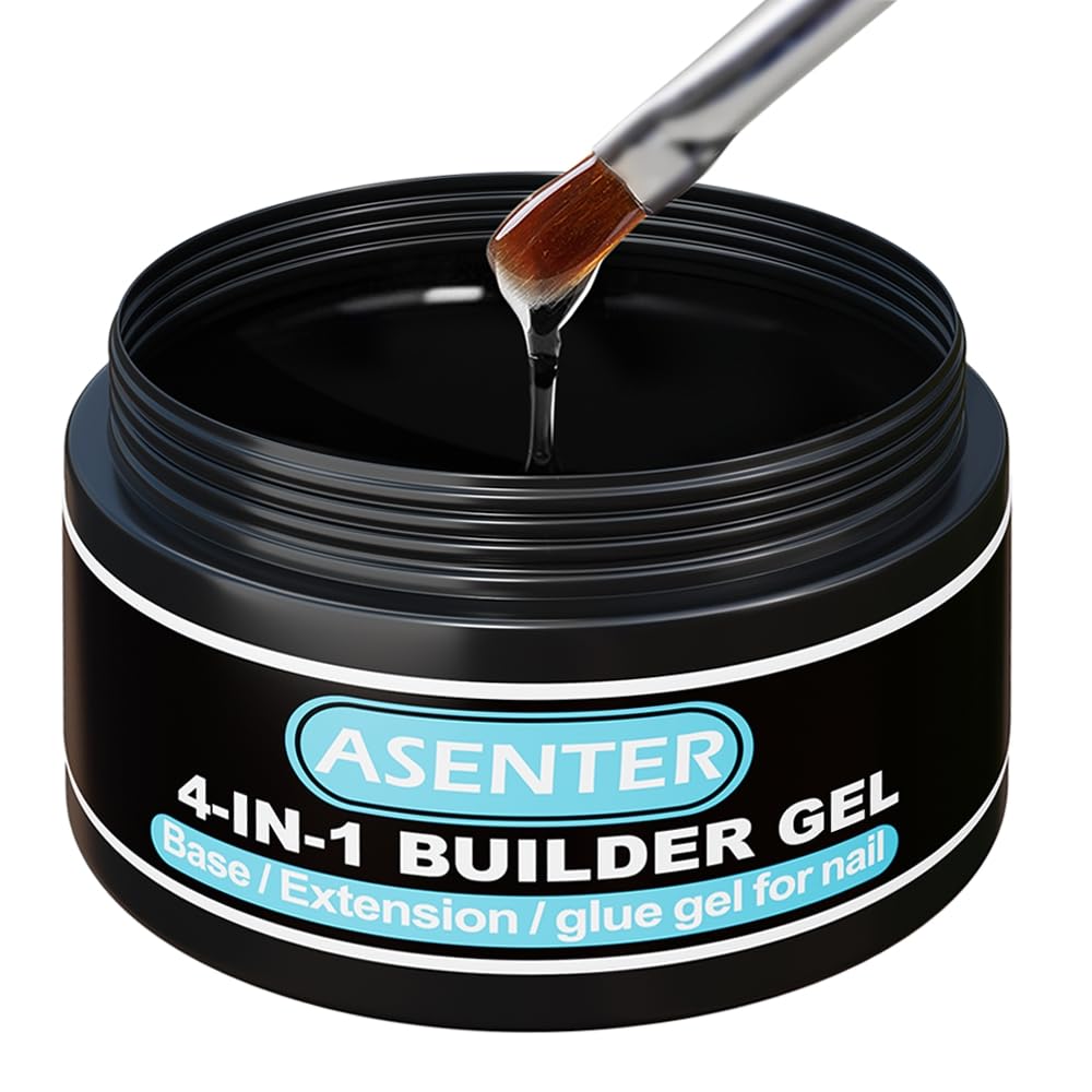 ASENTER Gel Constructor Uñas 30g, 4 En 1 Gel de Uñas UV, Gel Extension Uñas, Reparador de Uñas-Base de Gel para Uñas-Gel de Constructor para arte de uñas
