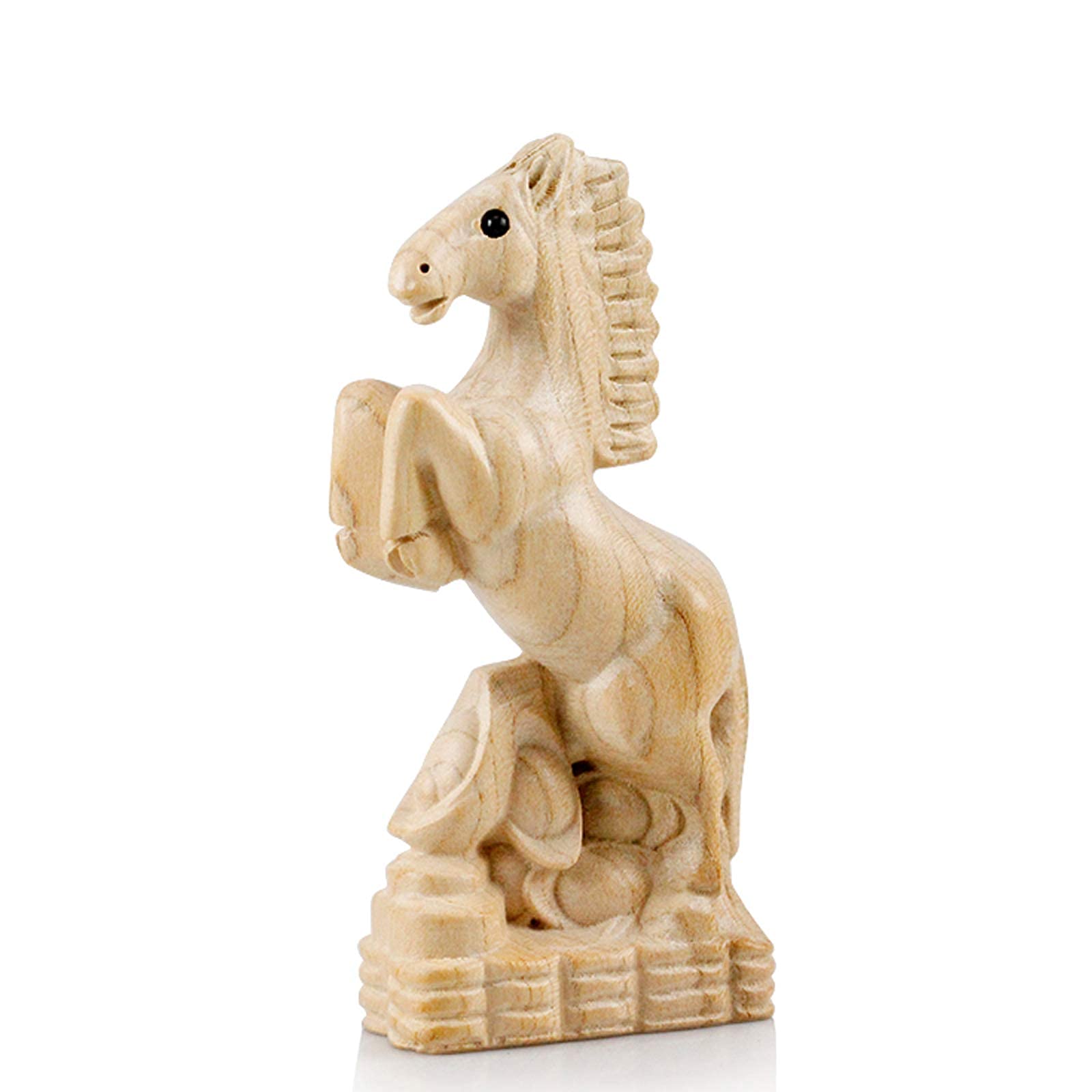 Figurine Feng Shui en bois de cheval à offrir comme porte-bonheur de richesse