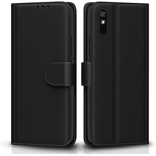 Pikkme Leather Wallet Case for Redmi 9A/9i/9A Sport - Black