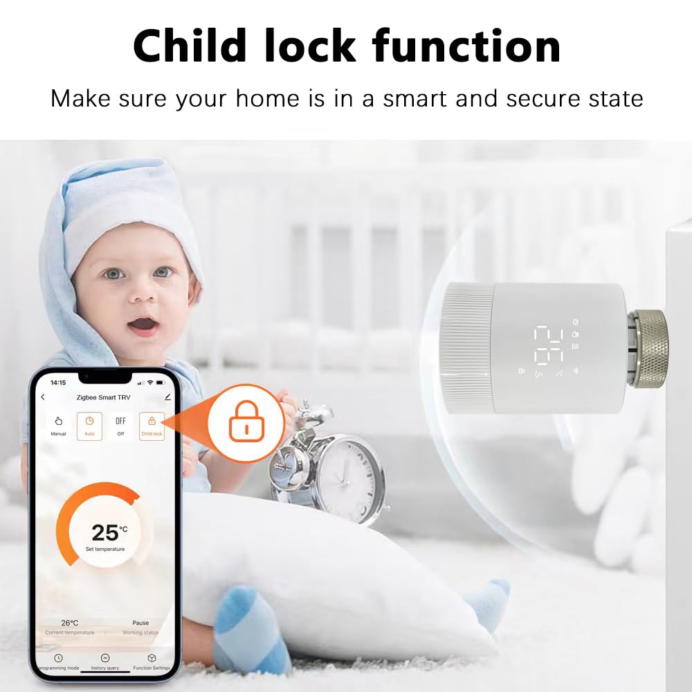 TR-M3Z-WIFI Valvola di controllo della temperatura WiFi add-on compatibile con Alexa, Siri e Google Assistant per il controllo delle app di riscaldamento e spazi singoli digitali