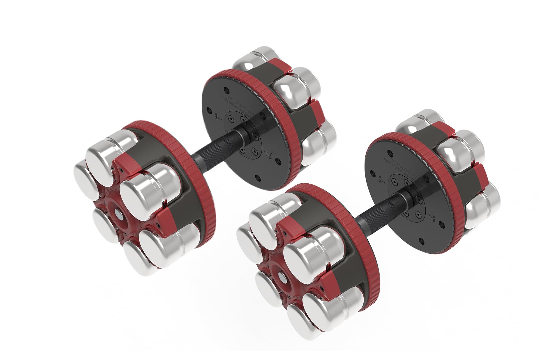 Fitness Reality 1 PAIR Adjustable Dumbbells 10-45 Pounds, 3 lbs increments, AB Roller Combo