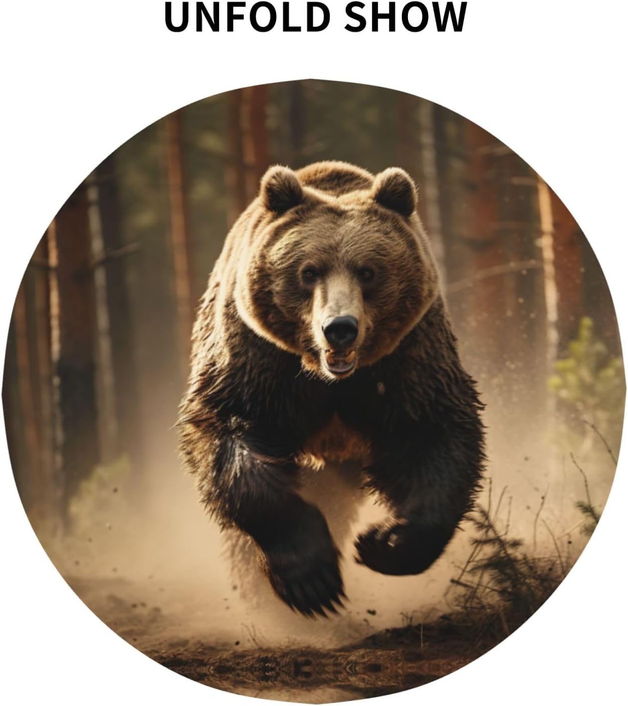 Bear Running3 Print Wrinkle Free Dining Table Cover for Birthday Party Farmhouse Tablecloths Up to 60 x 60 Inches