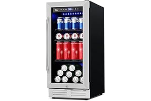 Compact 15-Inch Beverage Refrigerator with Lock