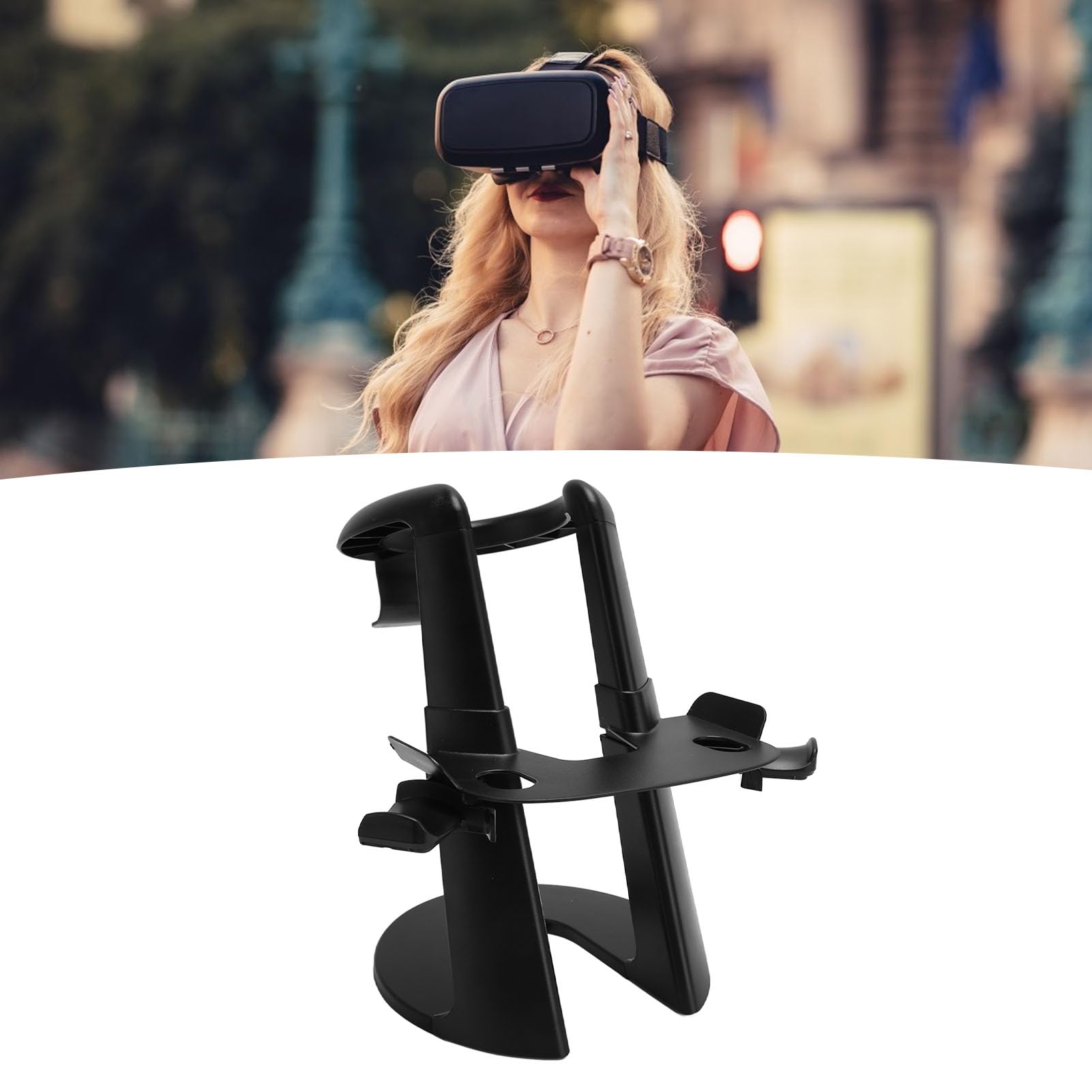 Generic Support de Casque VR, Installation Facile, Universel, Empêche Le Basculement, Support d'affichage de Casque VR Durable pour de Taille Standard (Black)