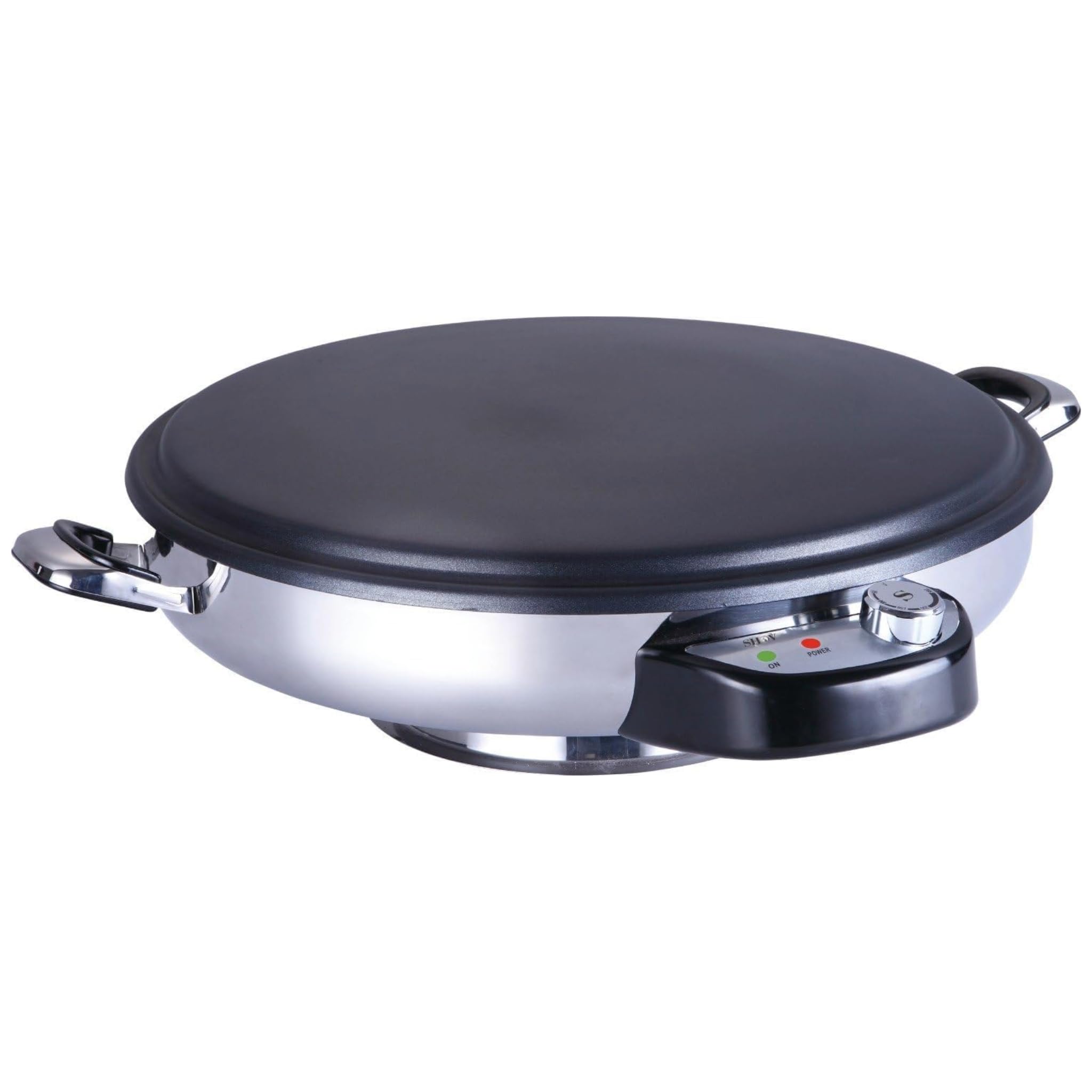 SHOV Panadería profesional de 50 cm Crepe & Yufka, 2300 W, acero inoxidable, antiadherente, ajuste de temperatura hasta 265 °C