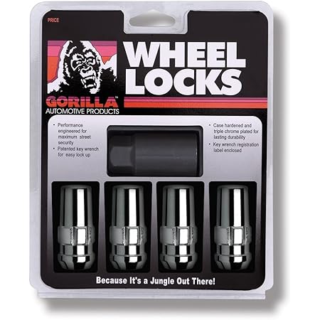 Gorilla Automotive 76641N Duplex Acorn Wheel Locks (14mm x 1.50 Thread Size) - Pack of 4,Chrome