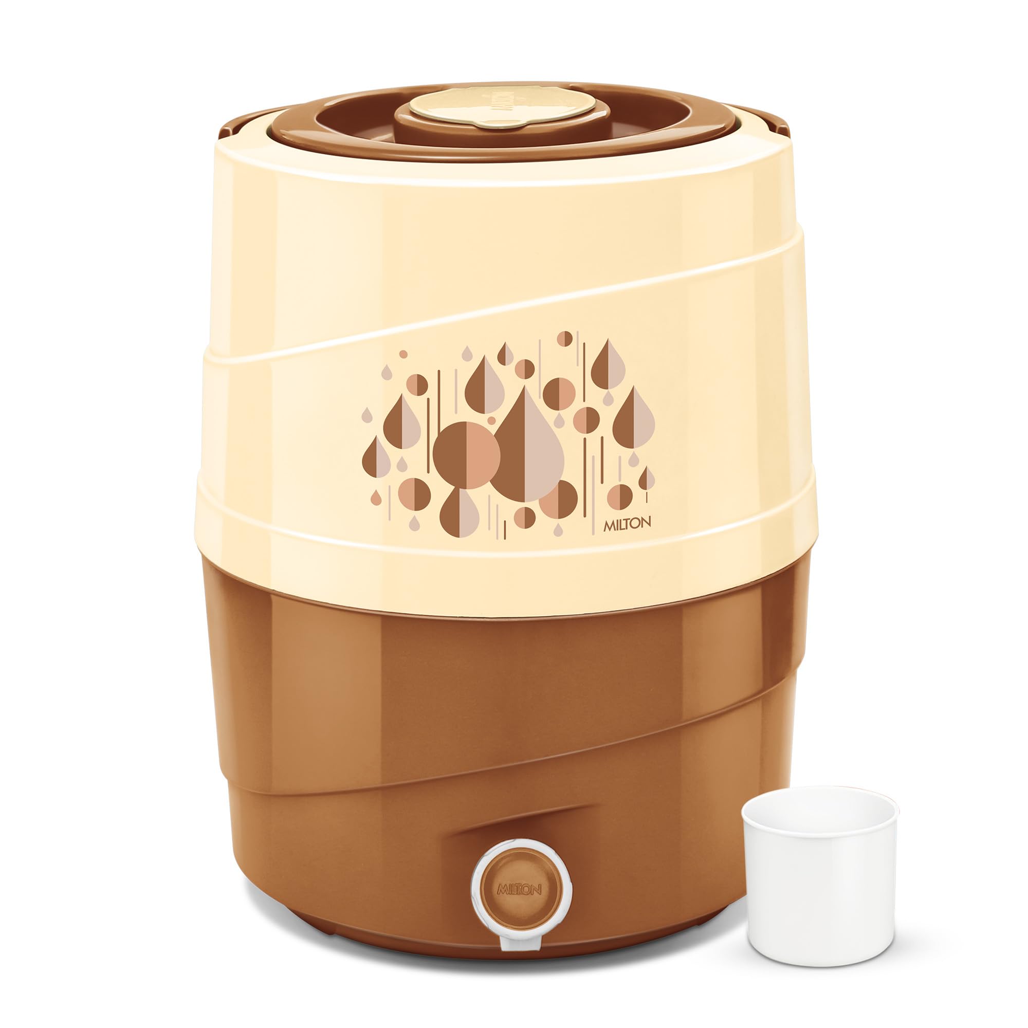MILTON Kool Rover 22 Insulated Plastic Water Jug, 19 Litres, Brown | BPA Free, Food Grad, Leak Proof & Easy to Carry with Sturdy Handle, Multi-Coloured | Ideal for Home, Travel, Picnic, Offices, Shops