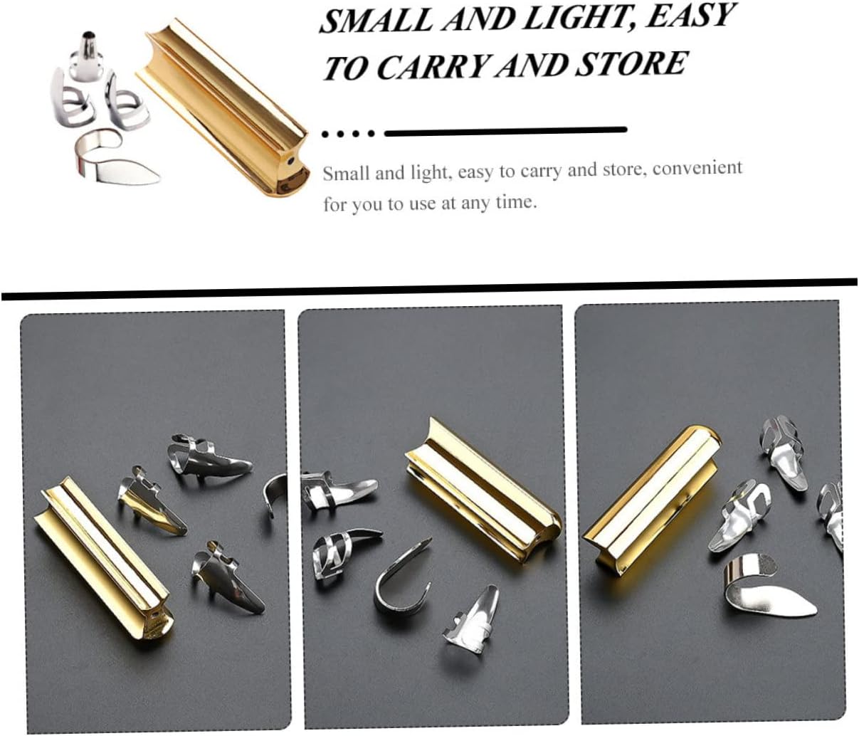 FAVOMOTO 2sets Metal Guitar Slide Tone Bar Finish Finger Slider Picks for Electric Guitar Enthusiasts Easy to Use for Musicians