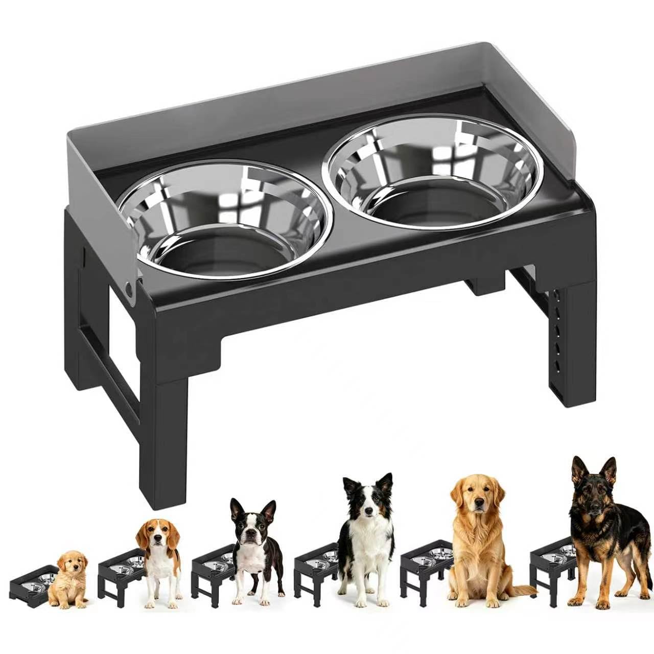Photo 1 of PAKEWAY Elevated Dog Bowls, Spill Proof, Tiltable Dog Feeder with 2 Stainless Steel Bowls, 6 Height Adjustable Raised Bowl