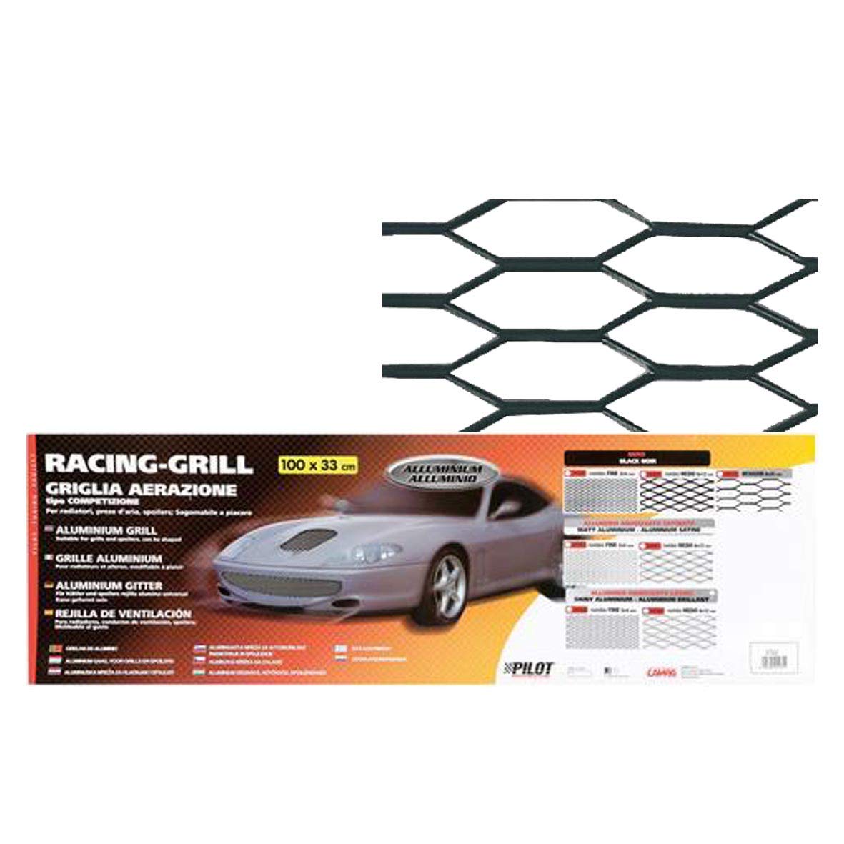 Lampa 04579 Racing Grill Griglia Esagono, Nero, 100 x 33 cm