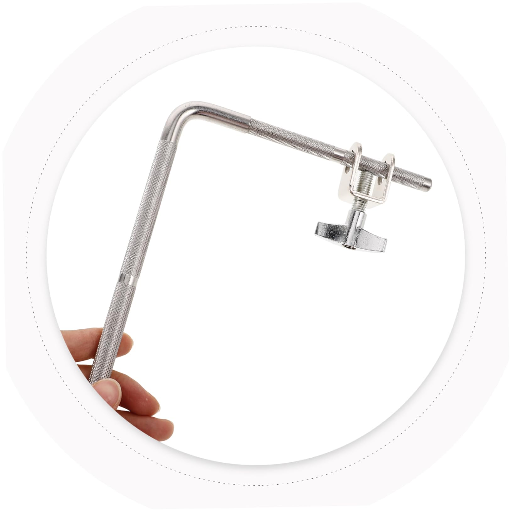 Levemolo Drum Clamp Cowbell Metal Holder Easy Install Drum Set Mounting Rod for Live Practice
