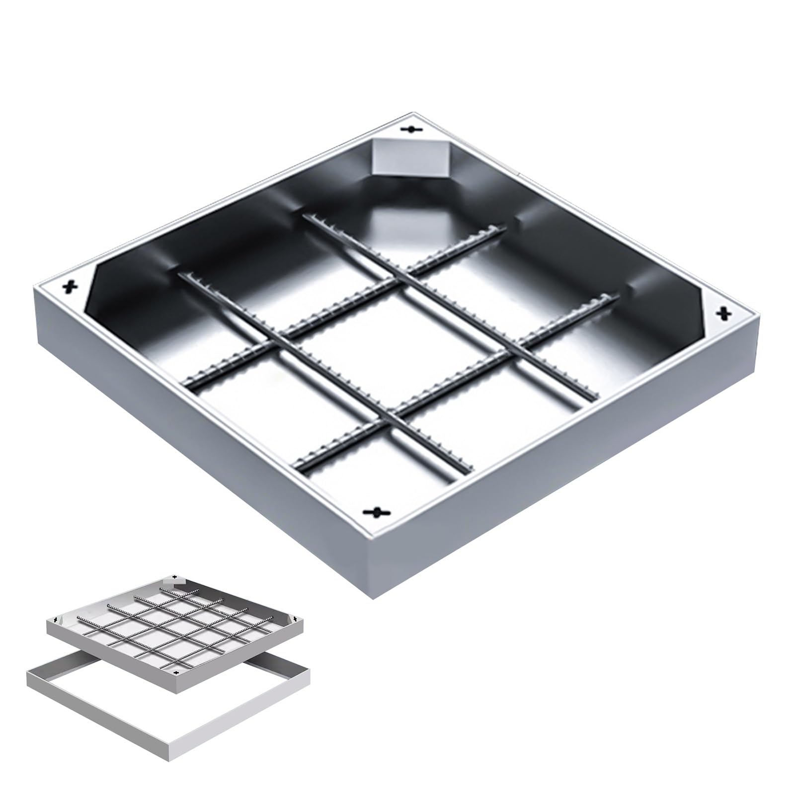 Cache-regard carré en acier pour sublimer le sol de votre terrasse et valoriser vos extérieurs