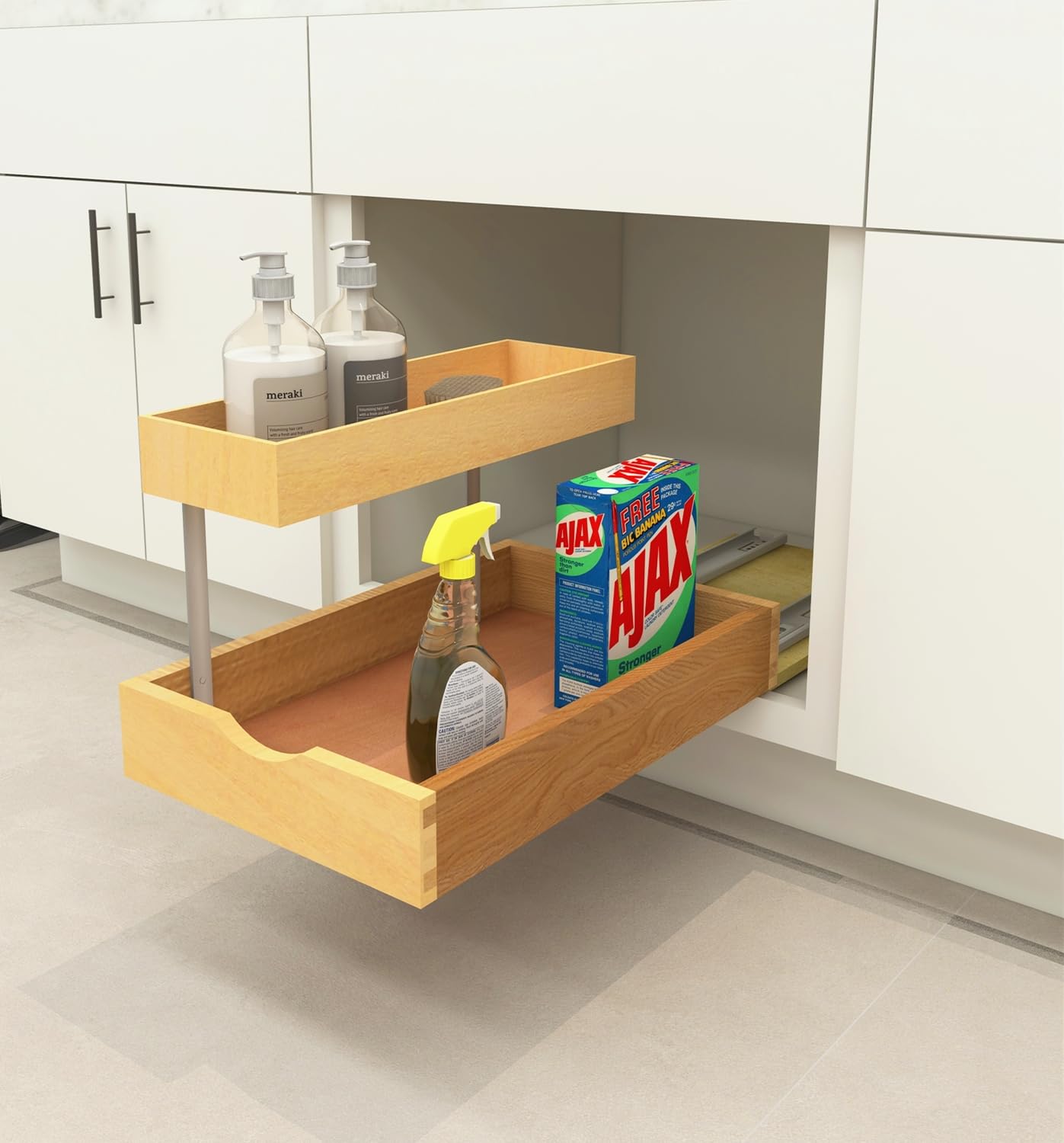 Organizer Estraibile Per Armadi E Dispense: Acciaio Inox, Allungabile E Scorrevole, Per Pentole E Utensili - 3