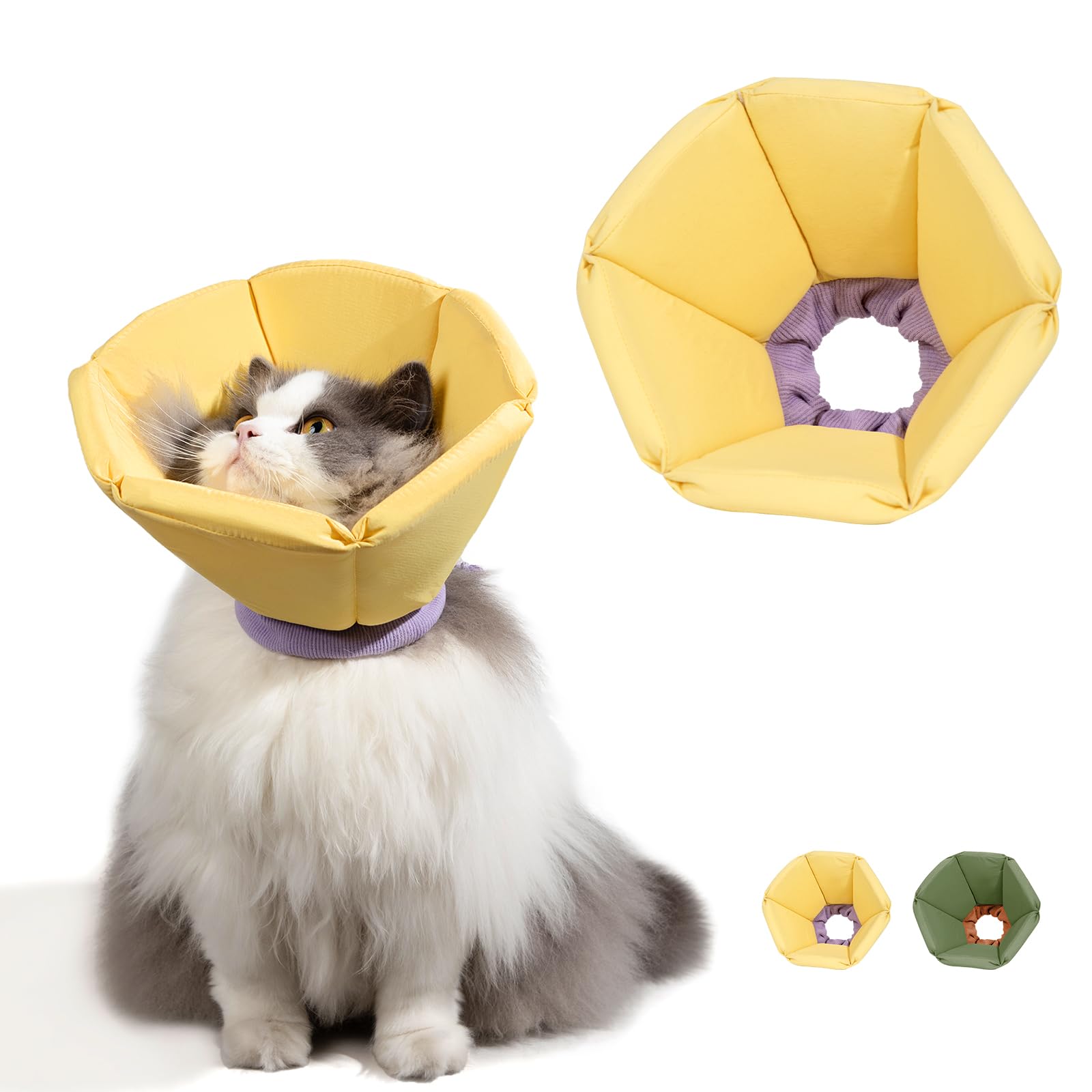 Collar de recuperación para gatos cómodo para comer y dormir L
