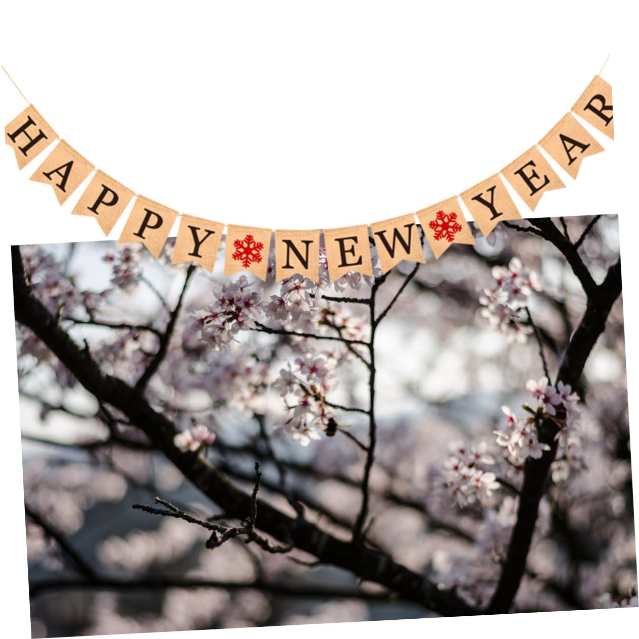 PRETYZOOM 3 Banderines Navideños De Papel Decorativos Con Cuerda Acoplable Para Fiestas.