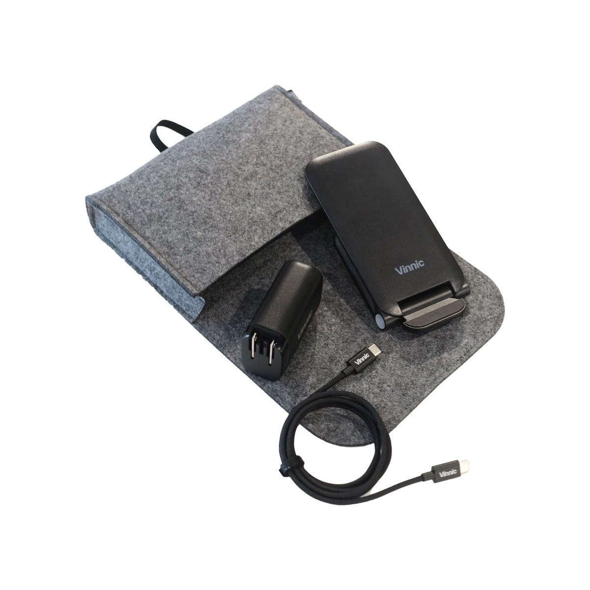 Vinnic TRIVOR 3-in-1 Reiseset Ladestation schwarz Energieversorgung unterwegs
