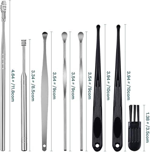 Miniatura 6 de Kit de eliminación de cera de oído, limpieza de oídos, cepillo de limpieza y caja de almacenamiento, diseño de selector de orejas de una pieza para