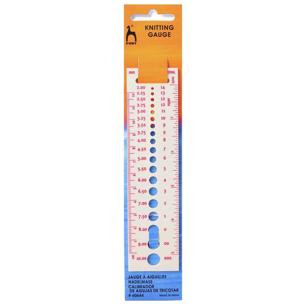 Knitting Gauge And Ruler By Pony