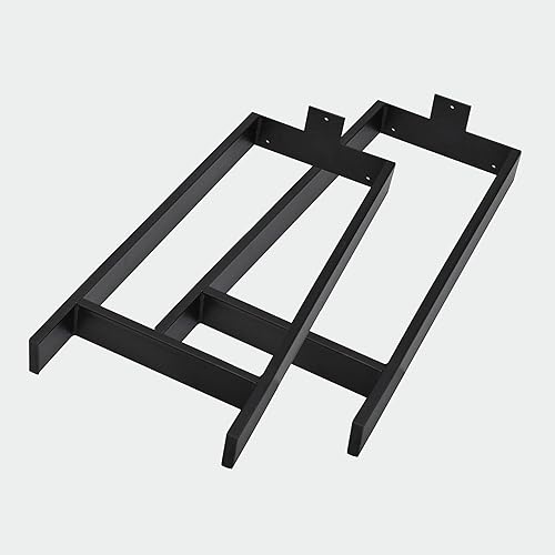 Miniatura 8 de Warmaxx Patas de mesa de metal resistente, patas de hierro negras tipo H, patas de hierro de 24 pulgadas de altura, tubo cuadrado industrial, patas